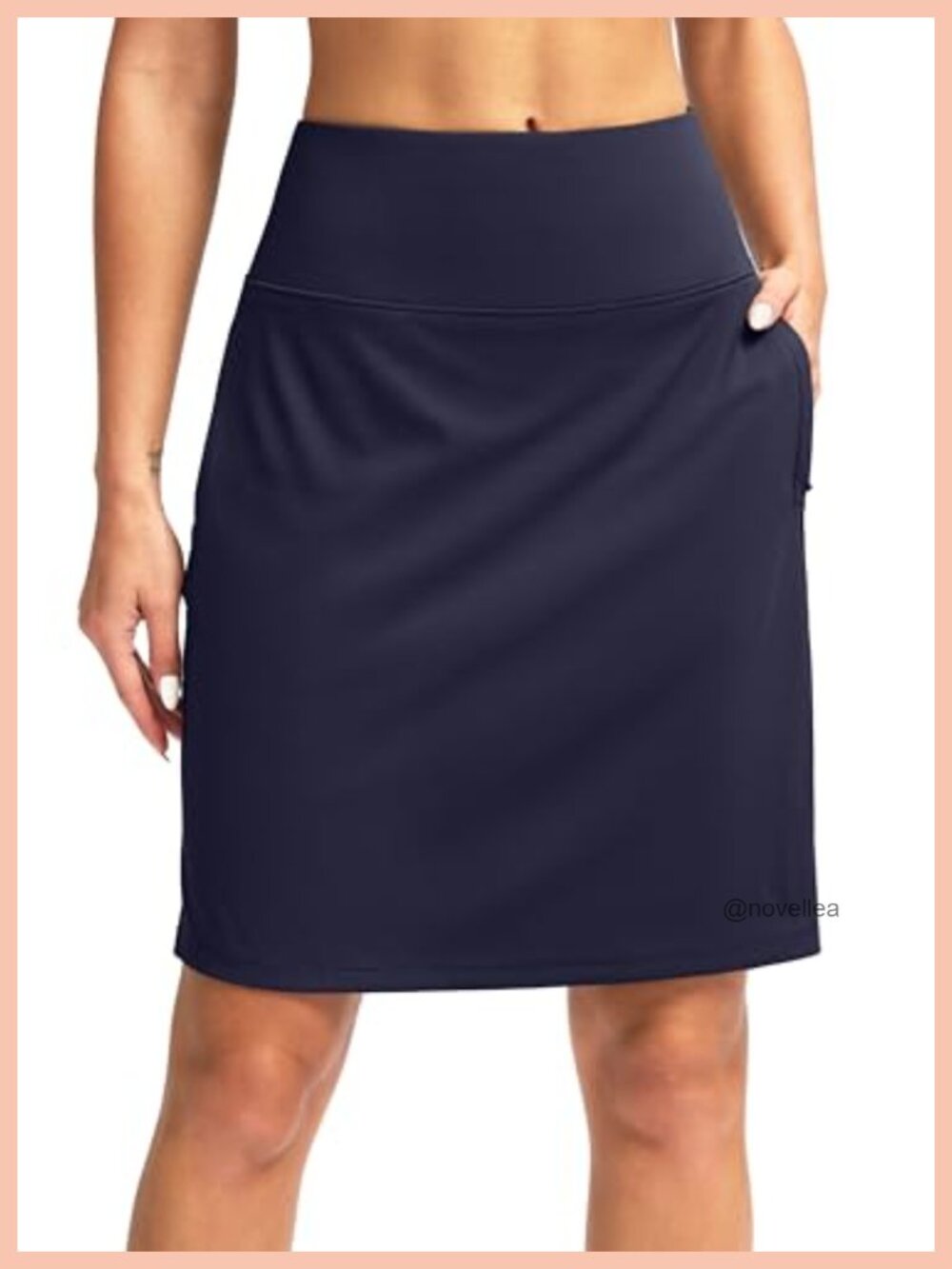 20" Knee Length Golf Skort with Pockets Built-in Liner Shorts High Waisted